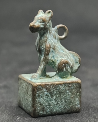 Antico sigillo bronzo lupo