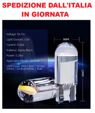 2 Pz. Lampadina LED T10 W5W Canbus COB in Vetro – 12V DC, 6000K – LUCE BLU