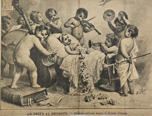Antica stampa ernesto - stampa, fontana