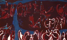 Erich Schönig Duca Ernst Berliner pressa a mano firmata xilografia a colori 1/100