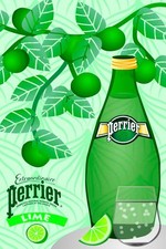 Poster Manifesto Locandina Pubblicitaria Acqua Minerale Perrier Stampa 60x90 Cm.