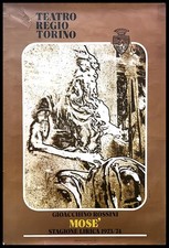 1973 * Manifesto, Poster Originale "Mosè - Rossini - Teatro Regio Torino" Italia