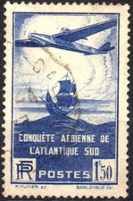 FRANCIA 1936 - Usato 1,50F.  Traversata Atlantico meridionale #FRY
