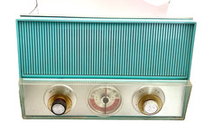 Radio a valvole Philco K914-124 Seafoam AM FM 1963 MCM doppio altoparlante funziona USA 