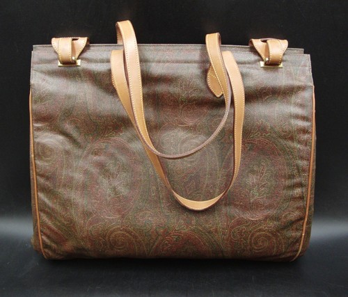 Borsa tote etro marrone stampa - etro,