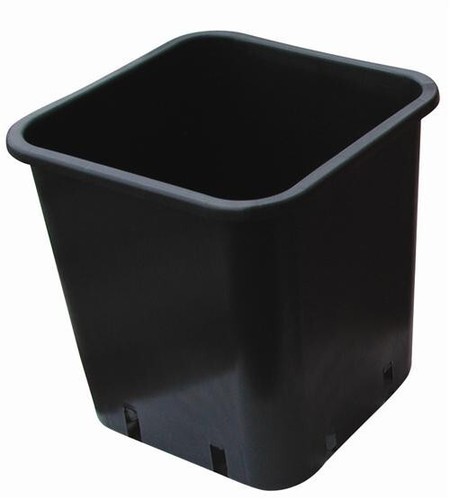 Vaso quadrato plastica nero - vaso,