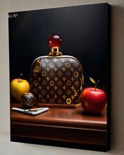 Natura morta moderna versione Louis Vuitton con certificato di autenticità Jacob Hitt - tela incorniciata 40x30 cm