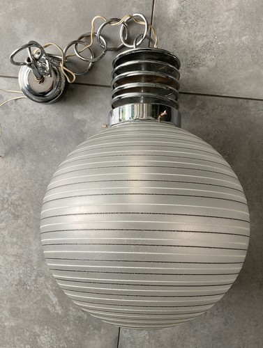 Lampadario vetro acciaio - in,