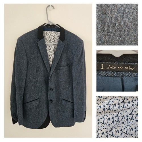 Giacca blazer lana blu - 1,
