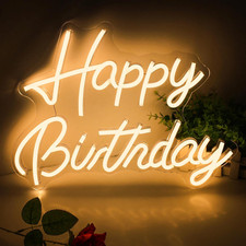 Scritte Neon, Insegne Luminose Con Scritta Led Happy Birthday, Decorazioni Compl