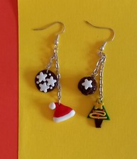  Bellissimi Earrings fimo orecchini pendenti albero cappello natale idea regalo