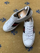 Gucci Ace scarpe da ginnastica sneakers bianche pelle web blu rosso uomo UK 7 US 8 EU 41