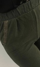 pantalone Tuta Verde Militare Con Dettagli In Oro
