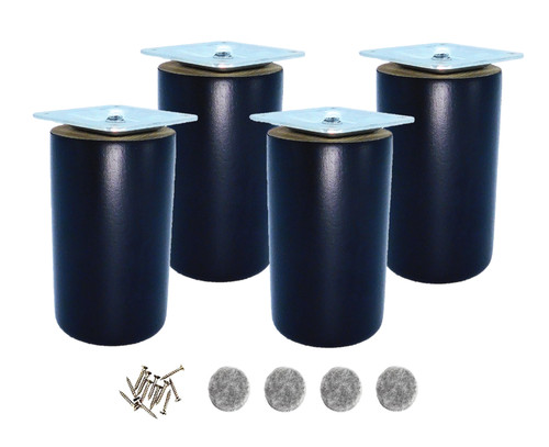 Gambe per mobili rotonde - , nere
