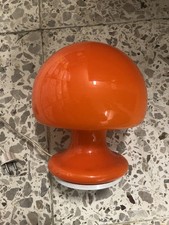 Lampada Da Tavolo Spiace Age Design Anni 60/70 Vetro Opalina Arancione