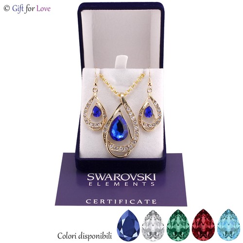 Elegante parure oro swarovski - parure,