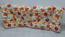 Cuscino 3 Posti Con Disegno Floreale, 100% Cotone, 130x55x15 cm - Made In Italy