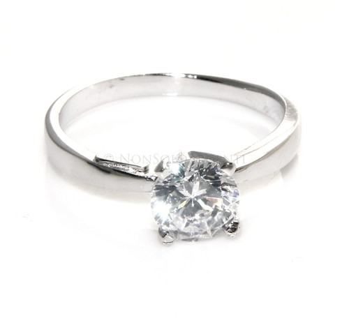 Anello solitario donna argento - anello,