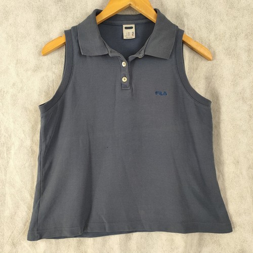 Polo donna vintage fila blu - polo,