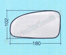 VETRO SPECCHIO RETROVISORE PER