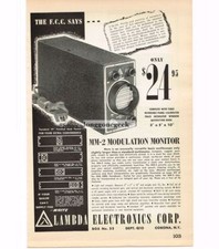 1948 Lambda Electronics MM-3 Modulazione Monitor Radioamatore STAMPA VINTAGE Pubblicità
