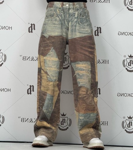 Jeans uomo blu colore misto
