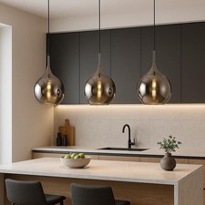 Lampadario a sospensione sfera in vetro grigio portalampada e27 a72g