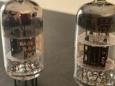12AV7 RCA NOS NIB Black Plates Matched Pair Tubes Made in USA