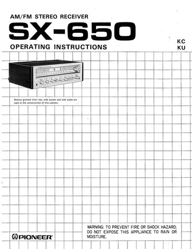 Pioneer 650 ricevitore - pioneer, sx-650