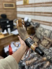 CORNO DA GUERRA VICHINGO medievale tromba da battaglia inciso a mano corno so...
