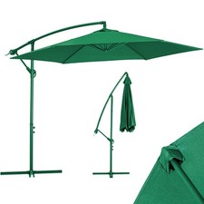 Ombrellone Giardino Decentrato 3x3Metri Full Verde Palo Metallo Gazebo Piscina
