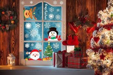 8 Fogli Adesivi Finestre Natale Rimovibili Adesivo Decalcomania Decorazione UK (Allegro Natale)