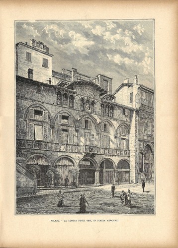 Stampa antica milano - milano, loggia
