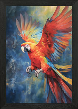 Quadro olio ara arcobaleno con