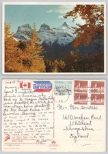 c26933 The Three Sisters Canmore Alberta Canada  postcard 1988 stamp