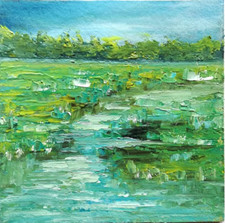 Paesaggio astratto dipinto ad