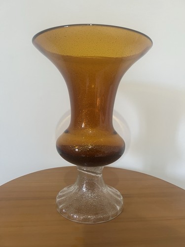 Vaso vetro soffiato ambrato - vaso,