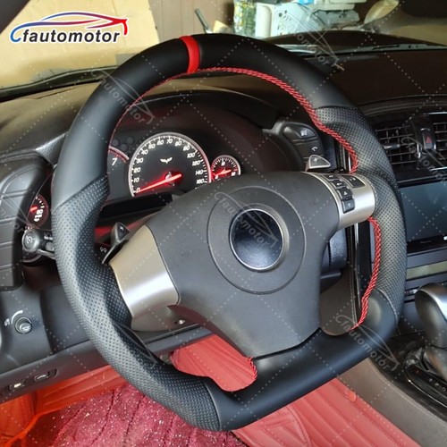 Black leather sport steering - leather,