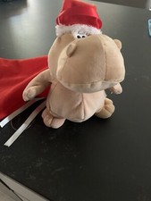 Peluche pupazzo ippopotamo 18 cm collezione Kinder Happy Hippo Natale