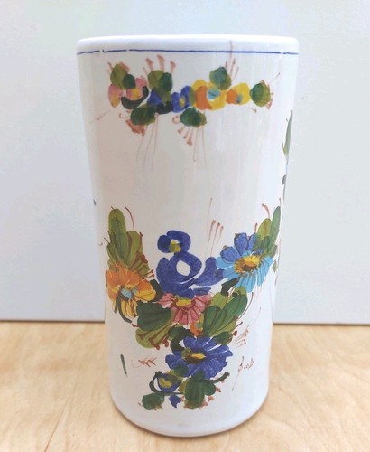 Vaso cilindrico dipinto mano - cilindrico,