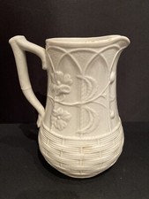 Antica Caraffa Brocca In Terraglia Dura Periodo Naturalistico