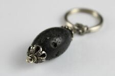 Portachiavi Vintage con PIETRA NATURALE NERA Grezza Dura A forma di melanzana