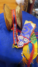 Antico tamburo damaru tibetano