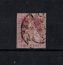 F129 ANTICHI STATI ITALIANI 1851 GRANDUCATO TOSCANA francobollo 1 Crazia US SIGL