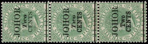 Johore 1891 due centesimi - johore, qv