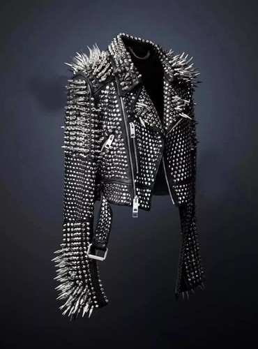 Giacca pelle uomo - nera, punk
