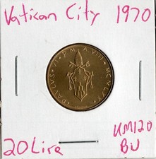 Coin Vatican City 20 Lire 1970