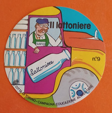 adesivo vintage Il lattoniere, anni '80, campagna educazione alimentare Torino