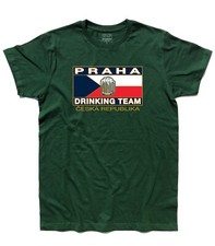 T-shirt uomo PRAGA PRAHA DRINKING TEAM birra beer Repubblica Ceca cult
