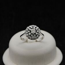 ANELLO VINTAGE IN ORO BIANCO 18 KT 750 BRILLANTI 0.67 CT NATURALI CERTIFICATO